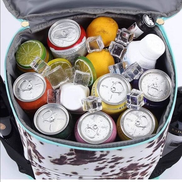 Brand New Cow Print Backpack Cooler - Picture 3 of 6